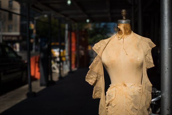 mannequin on a New York city sidewalk