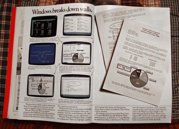 Microsoft Windows 1.0 Six-Page Advertising Insert In Byte Magazine, January 1986 (3 of 4)