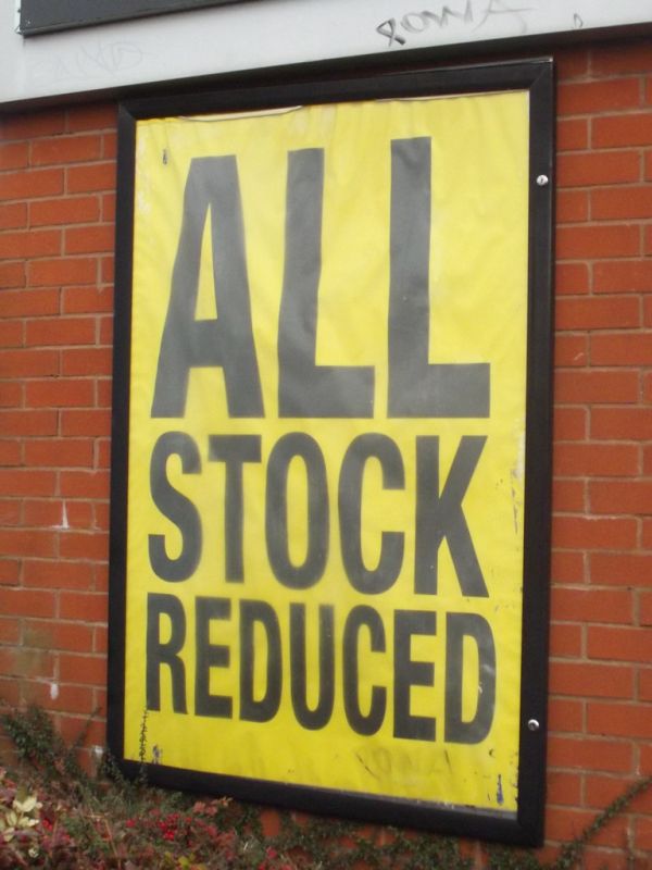 Comet - Shirley, Solihull - sign - All Stock Reduced