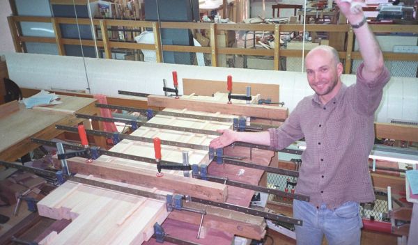 John with his benchtop glued up