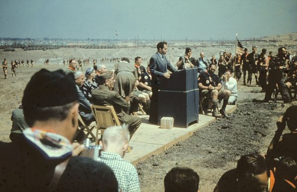 Vice President Richard Nixon addresses the 1953 Boy Scout Jamboree