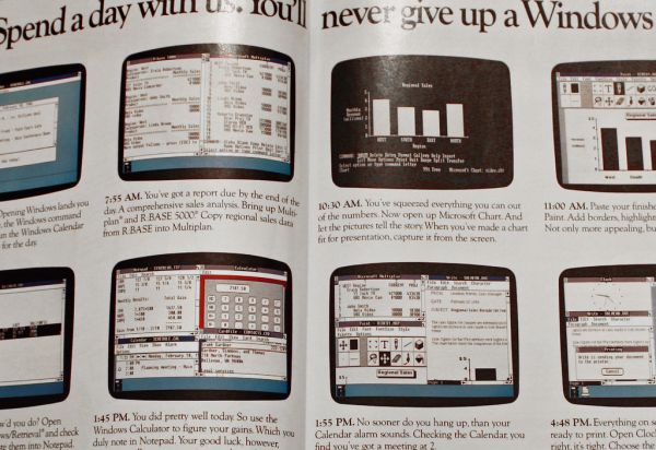 042/365 | Abstract of the fIrst Microsoft Windows 1.0 advertisement in Byte Magazine, January 1986 | Project 365/2010