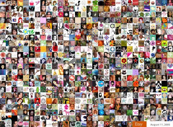 Etsy Visualization: All Etsy Members with Avatars August 2005