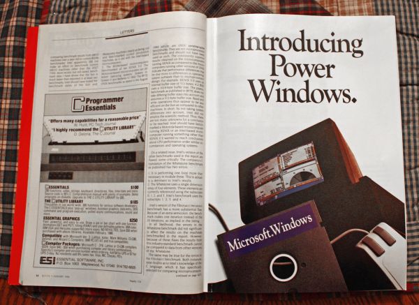 Microsoft Windows 1.0 Six-Page Advertising Insert In Byte Magazine, January 1986 (1 of 4)