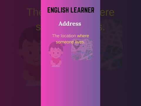 English Word - Address - Meaning With An Example #englishwords #english #address