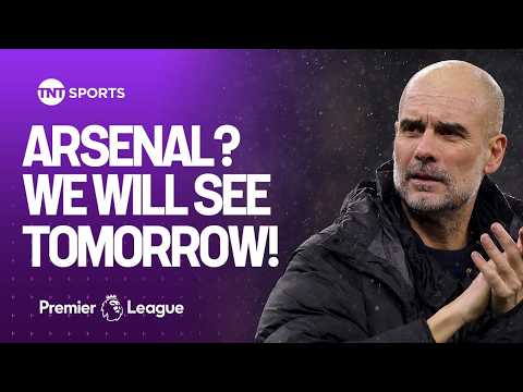 Pep Guardiola reacts as Man City close the gap on Arsenal to three points 👀