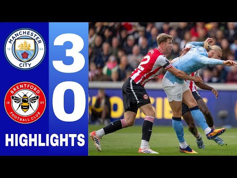 Man City vs Brentford 3-0 Highlights Premier League  • Jérémy Doku &amp; Erling Haaland &amp; Marmoush Goals
