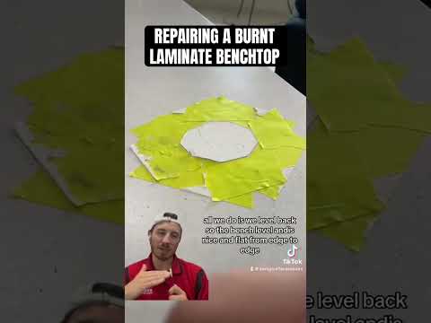How to repair a burnt laminate benchtop #howto #repair #homeremedies #maintenance