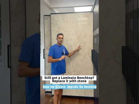 STILL HAVE A LAMINATE BENCHTOP? 👀 Replace It With 30mm Stone! | Banks Benchtops #Shorts