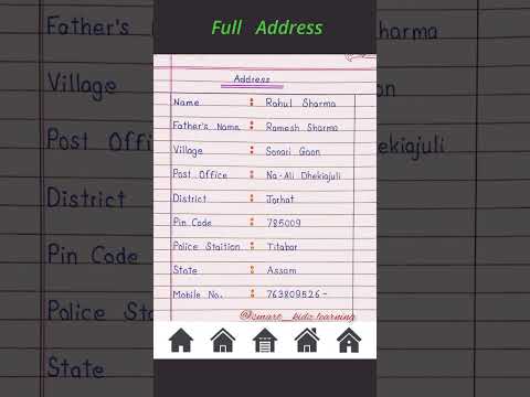 How to Write Your Full Address ||
